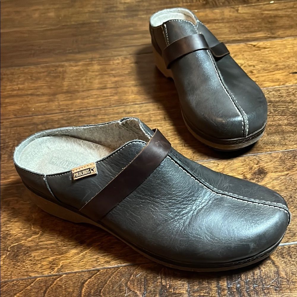 Pikolinos GRANADA Women’s medium heel clogs, Gray, size 39 EU/8.5-9 US